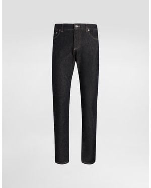 Dolce & Gabbana Slim-Fit Stretch Cotton Jeans - Black