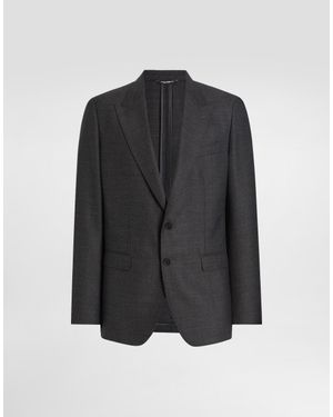Dolce & Gabbana Single-Breasted Taormina Wool Jacket - Grey