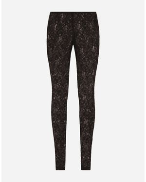 Dolce & Gabbana フローラルレース レギンス - ブラック