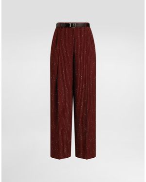 Dolce & Gabbana Pinstripe Trousers - Red