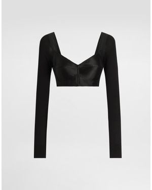 Dolce & Gabbana Satin Bustier Top - Black