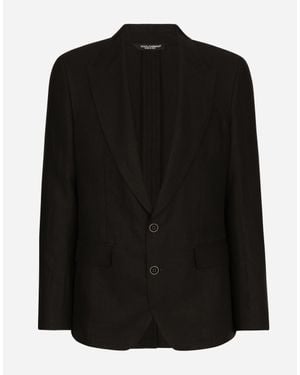 Dolce & Gabbana ブレザー シチリアフィット リネン - ブラック