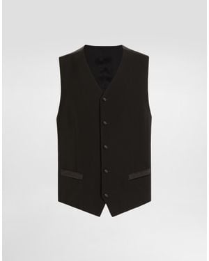 Dolce & Gabbana Wool And Silk Vest - Black