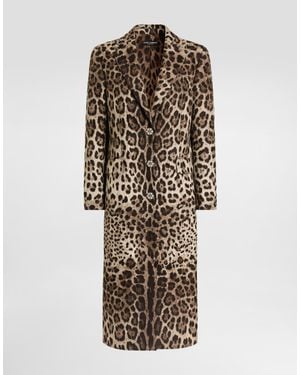 Dolce & Gabbana Leo- Brocade Single-Breasted Coat With Jewel Buttons - Natural