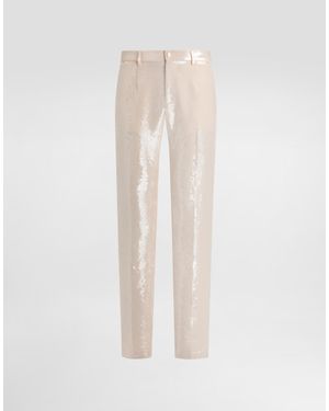 Dolce & Gabbana Sequin Trousers - White