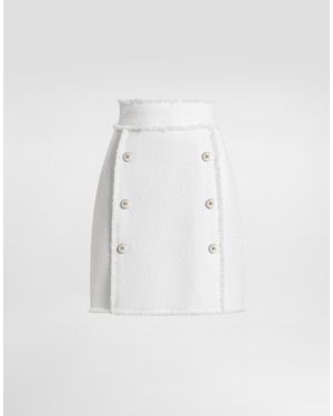 Dolce & Gabbana Rachel Tweed Skirt - White