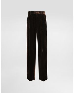 Dolce & Gabbana Smooth Velvet Trousers - Black