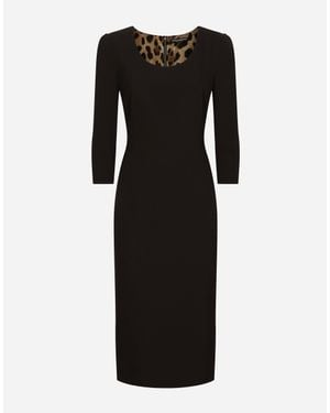 Dolce & Gabbana Woolen Calf-Length Dress - ブラック