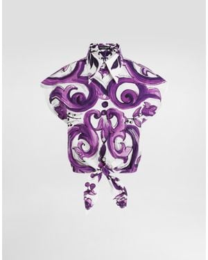 Dolce & Gabbana Majolica-Print Poplin Shirt - Multicolor