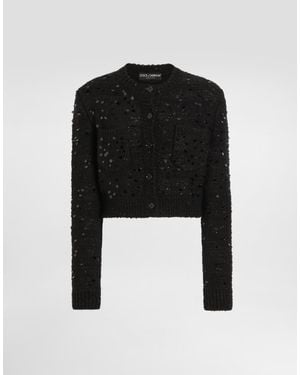 Dolce & Gabbana Wool Blend Cardigan - Black