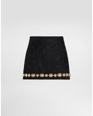 Dolce & Gabbana Brocade Miniskirt - Black