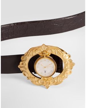 Dolce & Gabbana Caiman Belt - Brown