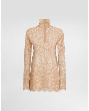 Dolce & Gabbana Chantilly Lace Blouse - Natural