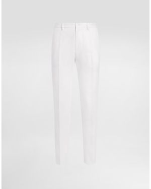Dolce & Gabbana Tailored Linen Trousers - White