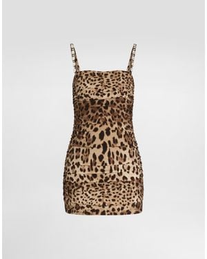 Dolce & Gabbana Leo- Charmeuse Dress - Natural
