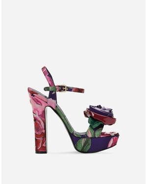 Dolce & Gabbana プラットフォームサンダル ジャカード - ピンク