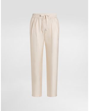 Dolce & Gabbana Silk Trousers - Natural