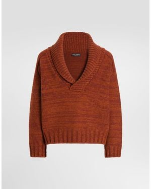 Dolce & Gabbana Wool Mouliné Sweater - Brown