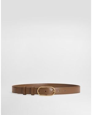 Dolce & Gabbana Ceinture En Cuir De Veau Liégé - Blanc