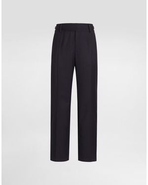 Dolce & Gabbana Virgin Wool Trousers - Blue