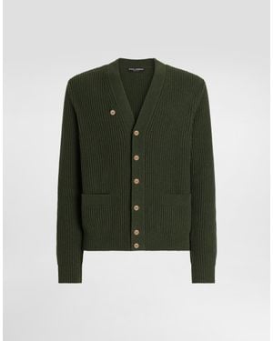 Dolce & Gabbana Cárdigan En Punto Inglés - Verde