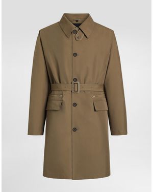 Dolce & Gabbana Single-Breasted Cotton Trench Coat - Natural