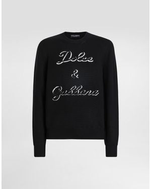 Dolce & Gabbana Pull En Laine Avec Intarsia - Noir