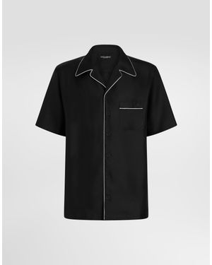 Dolce & Gabbana Hawaii Silk Twill Shirt - Black