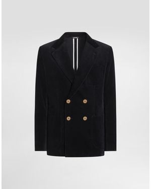 Dolce & Gabbana Portofino Double-Breasted Velvet Jacket - Black