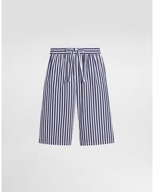 Dolce & Gabbana Striped Poplin Vanity Bermuda Shorts - Blue