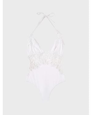 Ermanno Scervino Costume Intero Con Inserti - Bianco