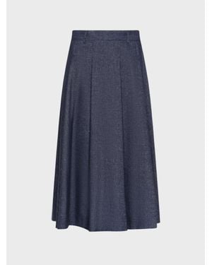 Seventy Gonna Midi A Pieghe - Blu