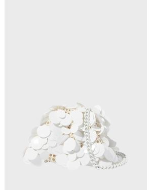 Maria La Rosa Clutch Ricamata Con Maxi Paillettes - Bianco