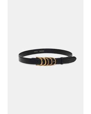 Dorothee Schumacher Soft Calf Leather Belt With D-Ring Hardware - Black