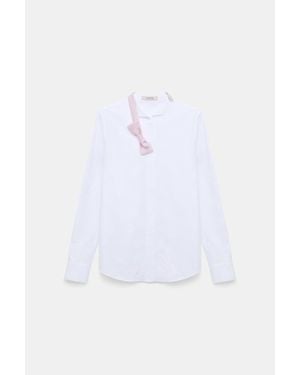 Dorothee Schumacher Cotton Poplin Shirt With Bowtie Detail - White