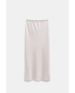 Dorothee Schumacher Stretch Silk-Satin Midi-Skirt - Natural