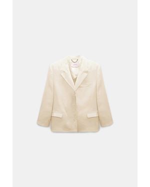 Dorothee Schumacher Linen-Cotton Shrunken Blazer - White