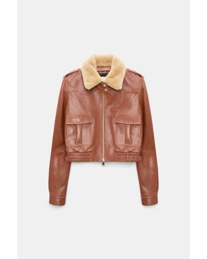 Dorothee Schumacher Leather Bomber Jacket - White