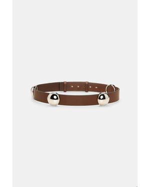 Dorothee Schumacher Leather Belt With Moveable Studs - Brown
