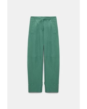 Dorothee Schumacher Technical Linen O-Leg Pants - Green