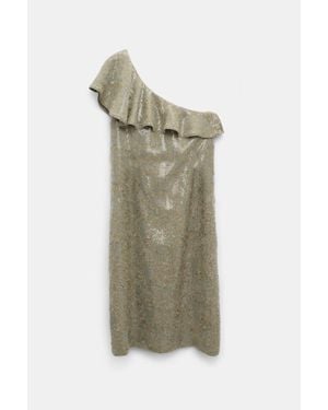 Dorothee Schumacher One Shoulder Sequin Dress - Green