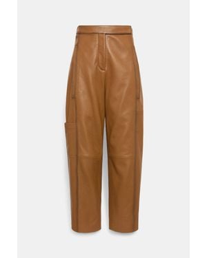 Dorothee Schumacher Peg Top Leather Pants - Brown