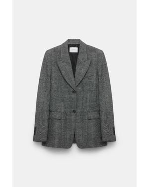 Dorothee Schumacher Glen Plaid Wool Blazer - Gray