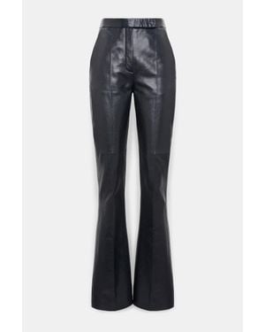 Dorothee Schumacher Full Length Leather Flares - Blue