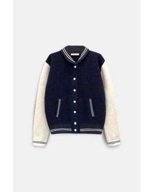 Dorothee Schumacher Two-Tone Oversized Bomber Jacket - Blue