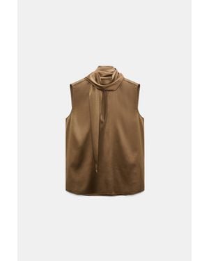 Dorothee Schumacher Sleeveless Satin Blouse - Natural