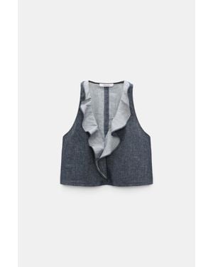 Dorothee Schumacher Cotton-Linen Vest Top - Blue