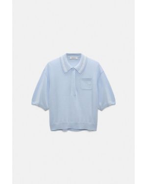 Dorothee Schumacher Knit Polo Shirt With Embroidery - Blue