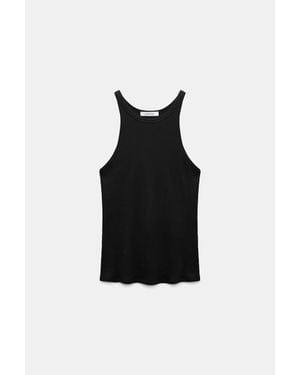Dorothee Schumacher Rib Knit Cotton Tank Top - Black