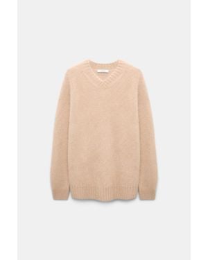 Dorothee Schumacher Merino-Cashmere V-Neck Pullover - Natural